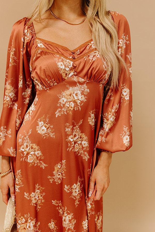 Sweet Whimsy Floral Satin Midi Product Image