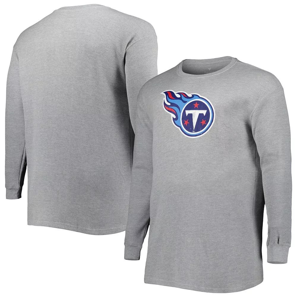 Men's Heather Gray Tennessee Titans Big & Tall Waffle-Knit Thermal Long Sleeve T-Shirt, Size: 2XB, Grey Product Image