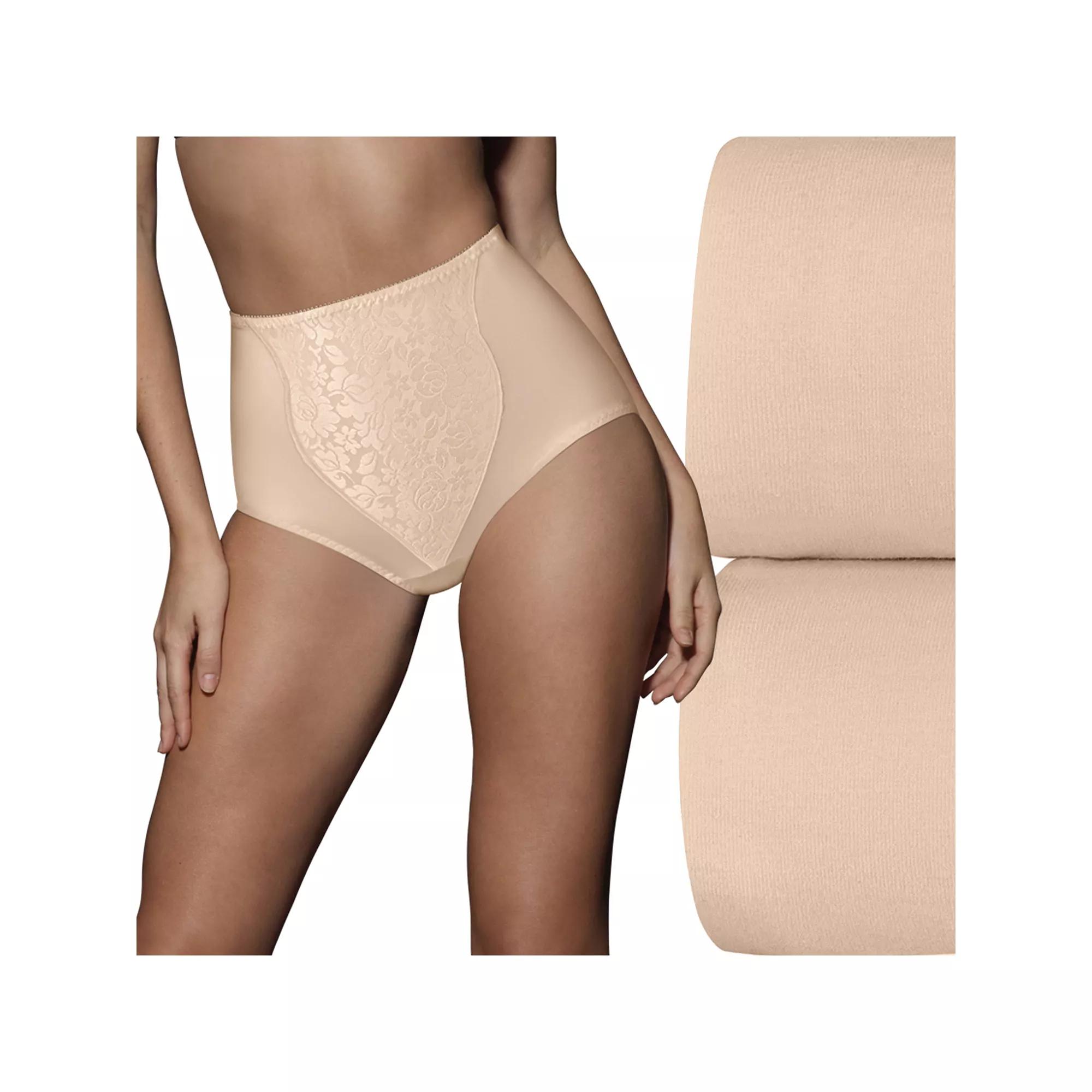 Bali 2-pack Double Support Light Control Shaping Brief Panty with Lace X372, Womens Product Image