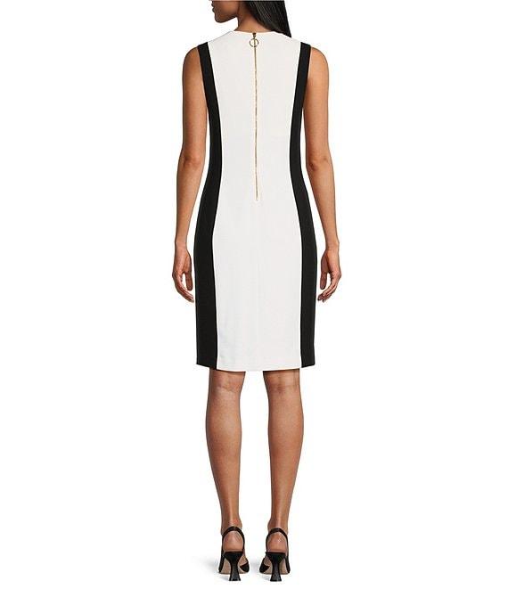 Investments Scuba Crepe Color Block Sleeveless Sheath Dress Product Image