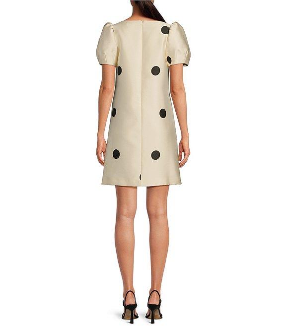 Tara Jarmon Romina Dot Print V-Neck Short Puff Sleeves Dress Product Image