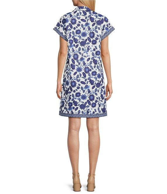 Preston & York Floral Sheath Collar Short Sleeve Carson Dress Product Image