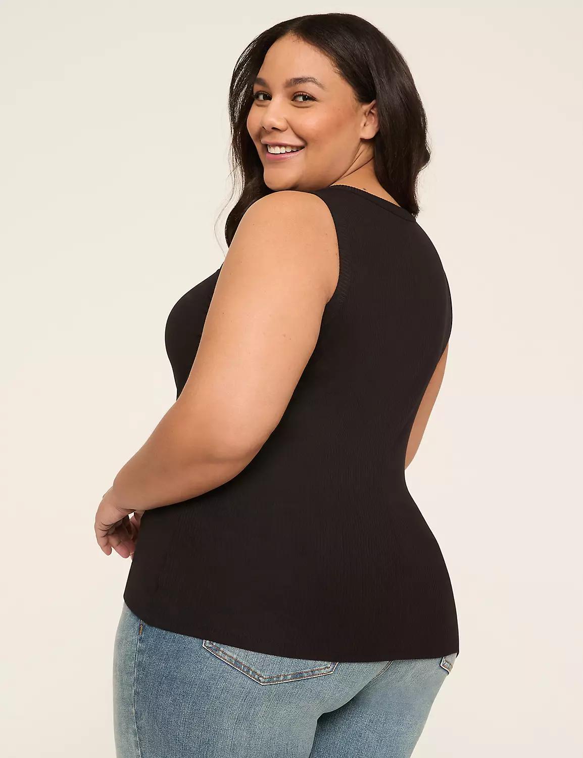 High-Neck Rib Tank Product Image