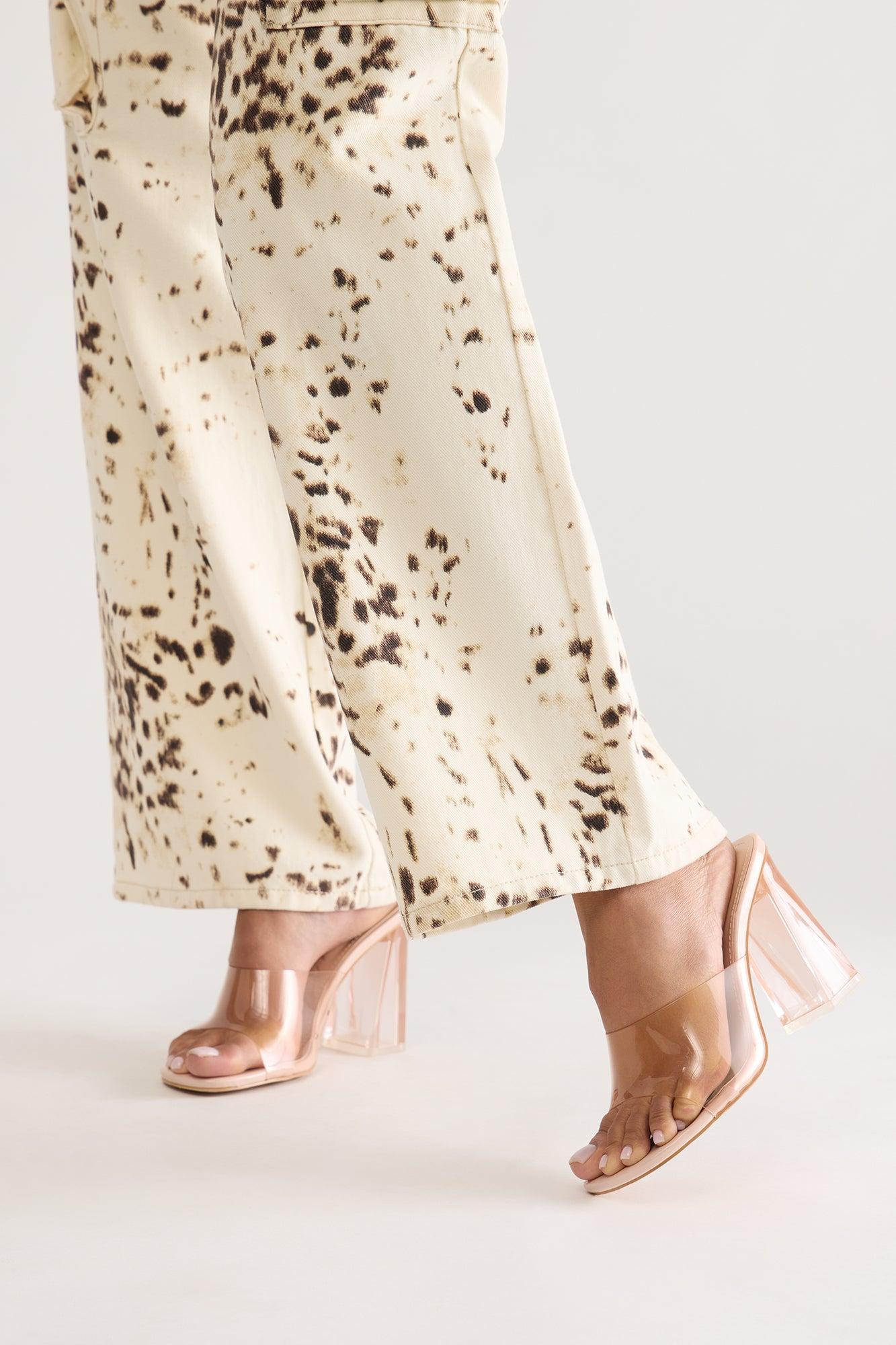 Lynnett Clear Block Heel Mules - Clear Female Product Image