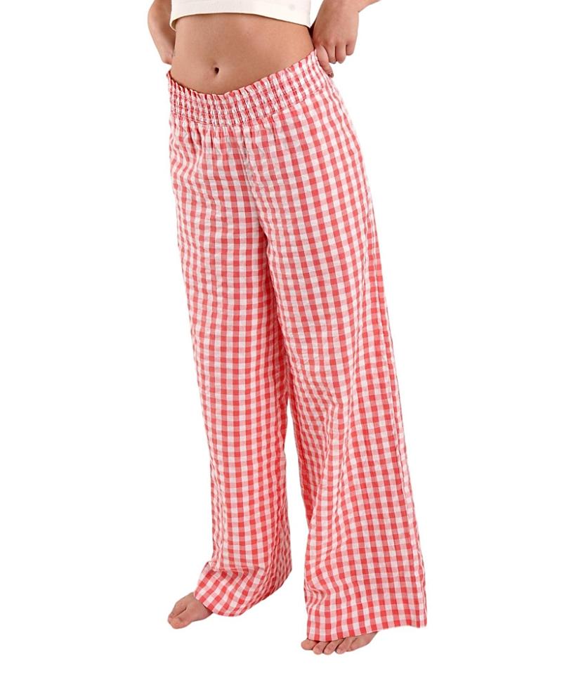 Peachaus Womens Chicory Striped Woven-Cotton Pajama Pants Product Image