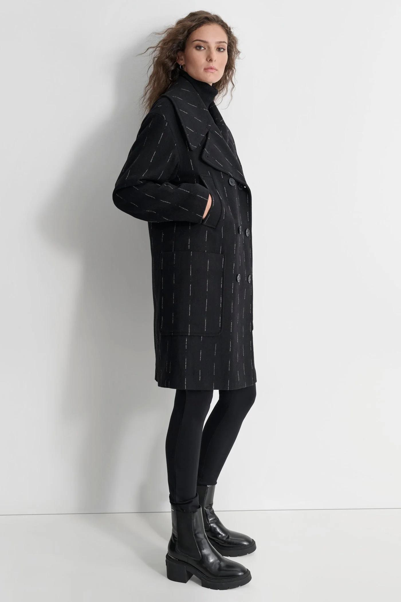 OVERSIZED BROKEN PINSTRIPE COAT Product Image