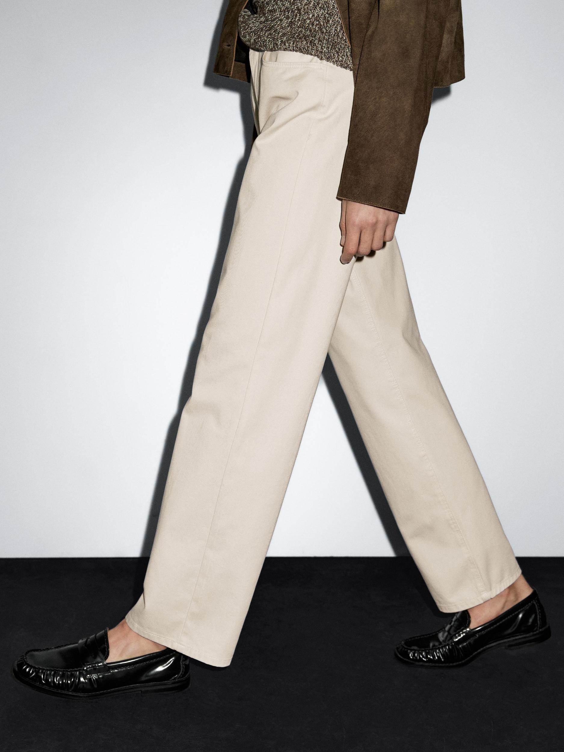 Mid-waist straight-leg trousers Product Image