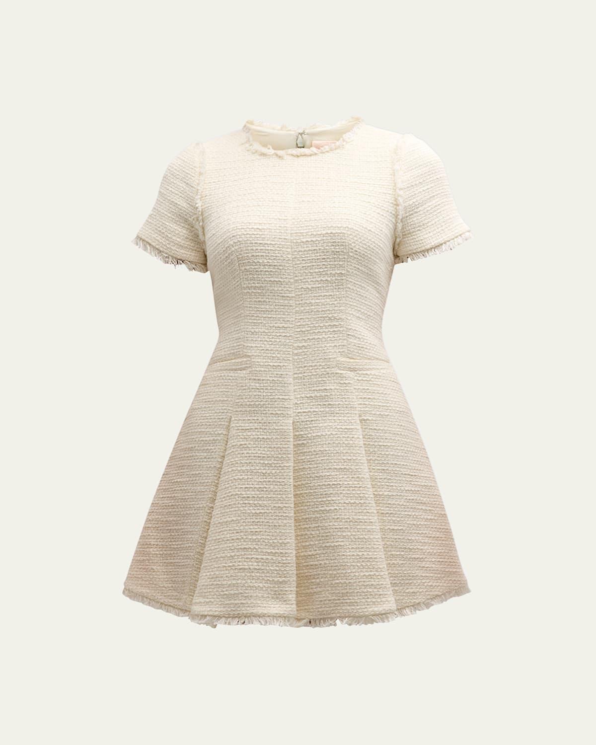 Nova Cotton Boucle Pleated Mini Dress Product Image