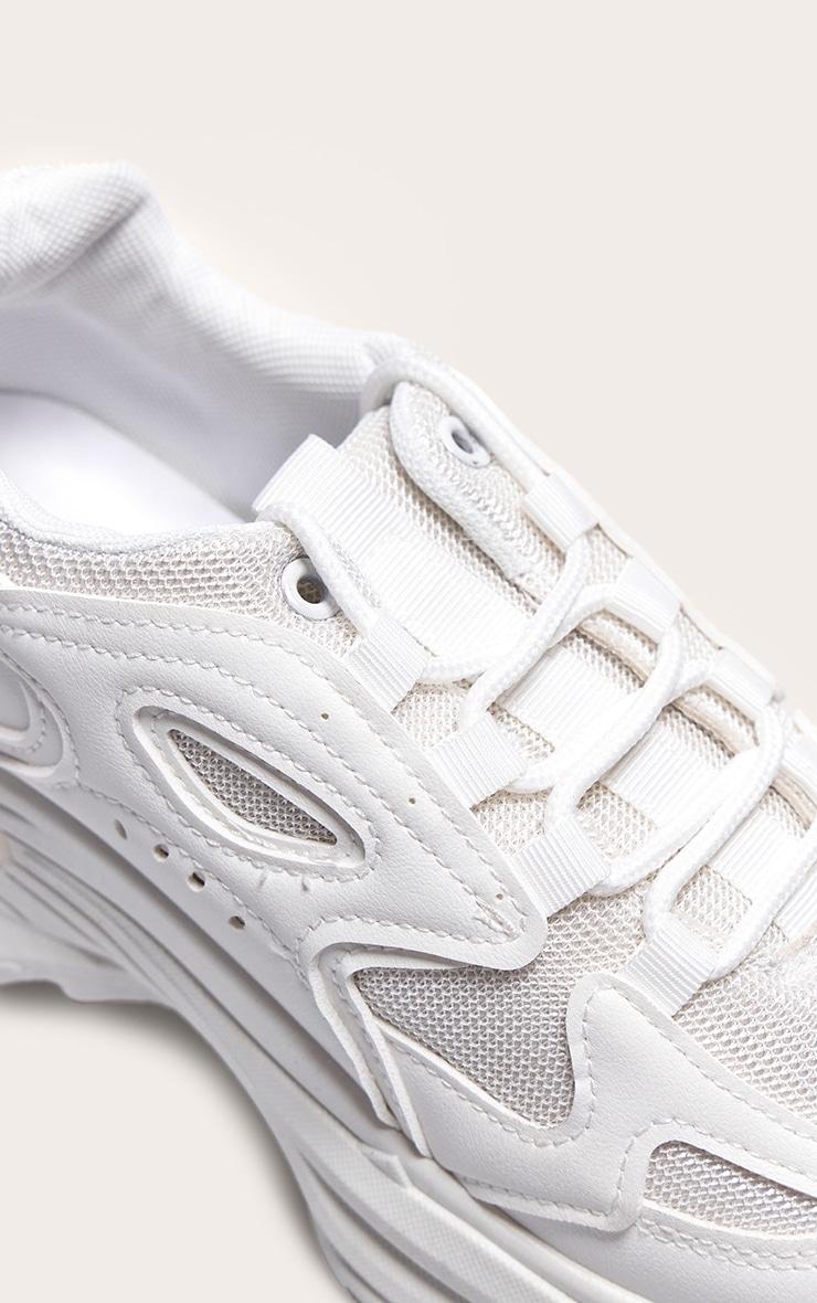 White Contrast Mesh Sneakers Product Image