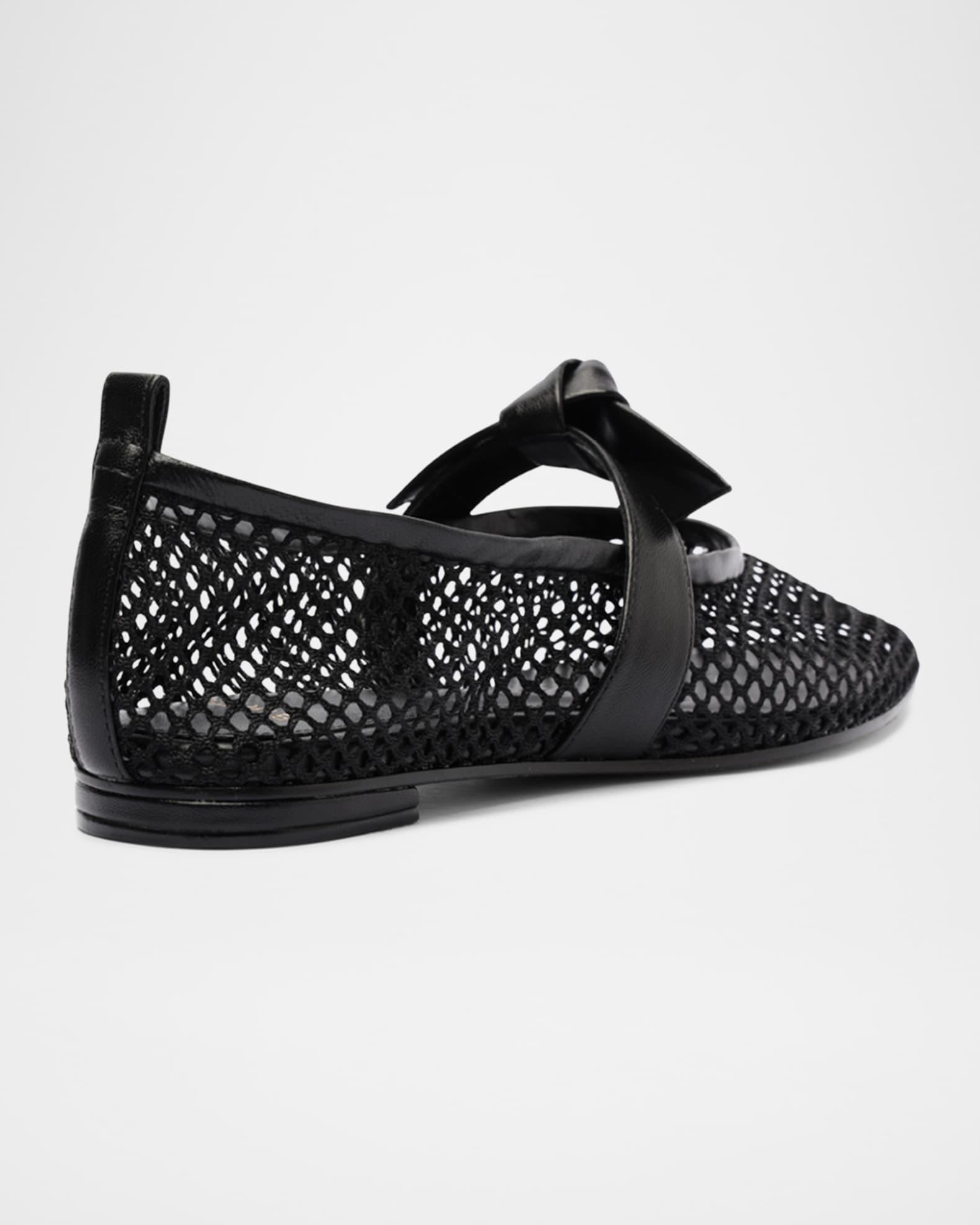 Clarita Bow Fishnet Ballerina Flats Product Image