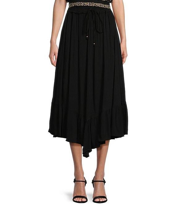 Angie Coordinating Ruffle High-Low Hem Maxi Skirt Product Image