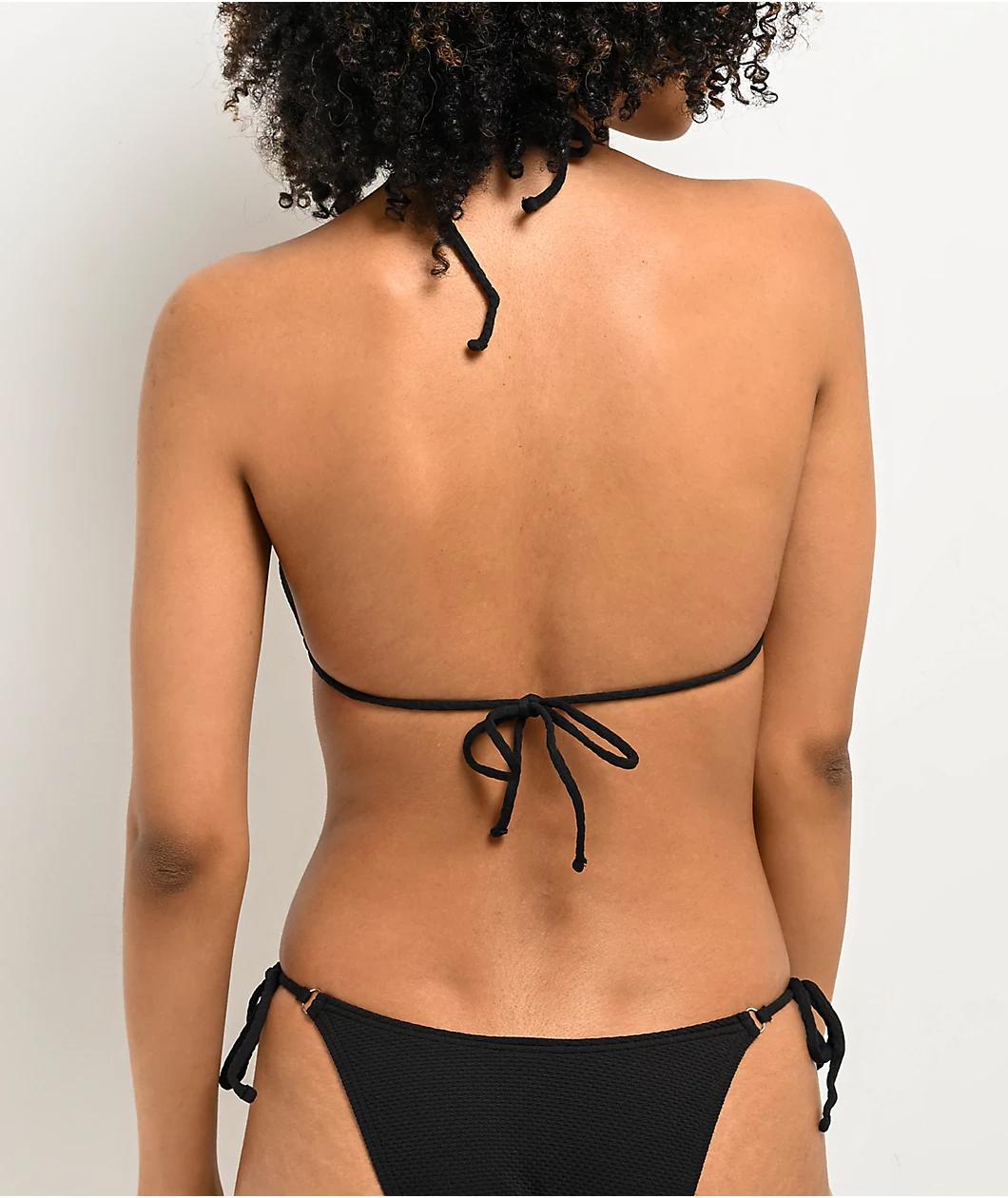 Damsel Bonnie Pique Black Triangle Bikini Top Product Image