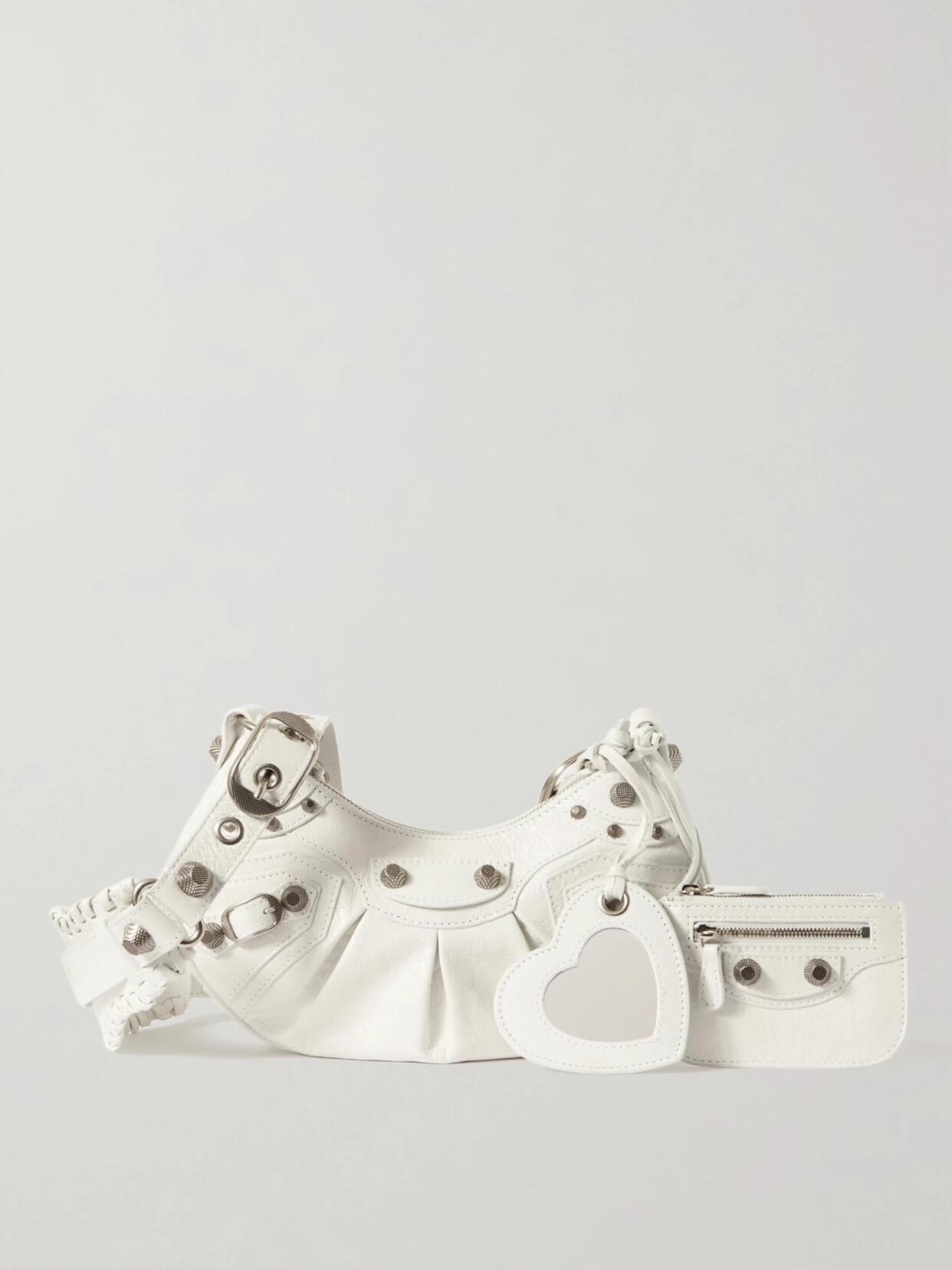 BALENCIAGA Le Cagole Xs Leather Shoulder Bag In Blue Product Image