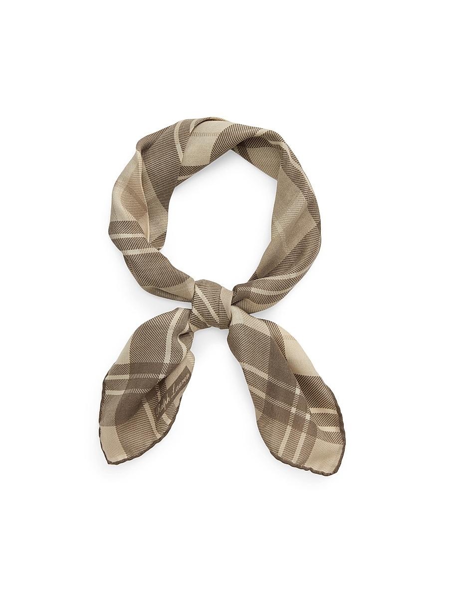 Mens Plaid Cashmere-Silk Neck Scarf Product Image
