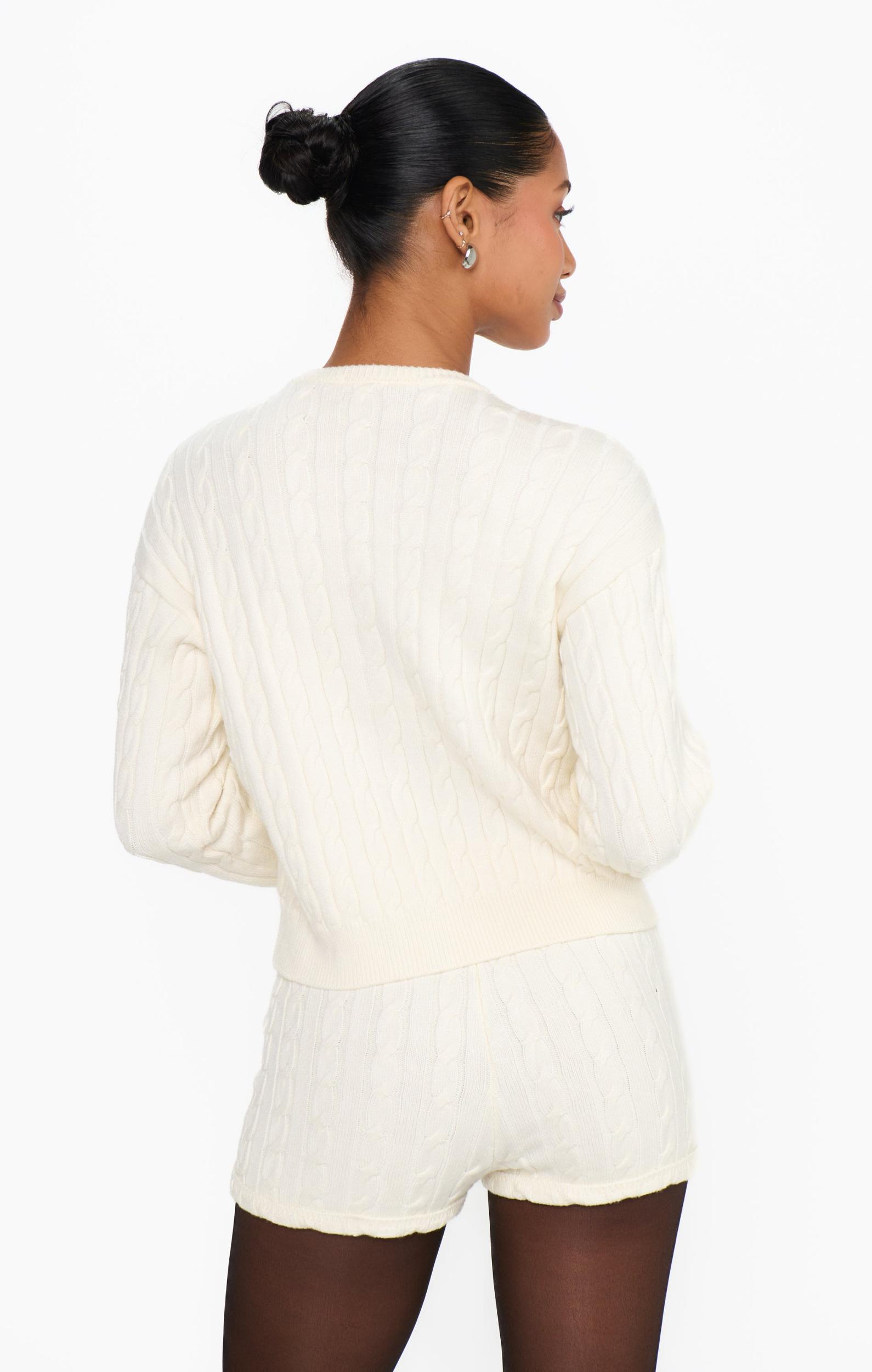 Throw on Cardigan ~ Snow Cable Knit Product Image