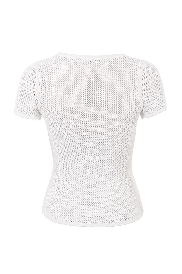 Yves  white knit top Product Image
