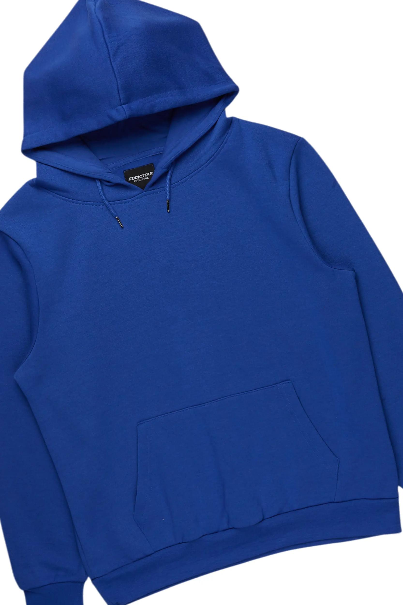 Basic Royal Blue Hoodie/Baggy Track Pant Set Male Product Image