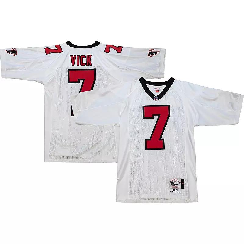 Men's Mitchell & Ness Michael Vick White Atlanta Falcons 2001 Authentic Retired Player Jersey, Size: 60 Product Image