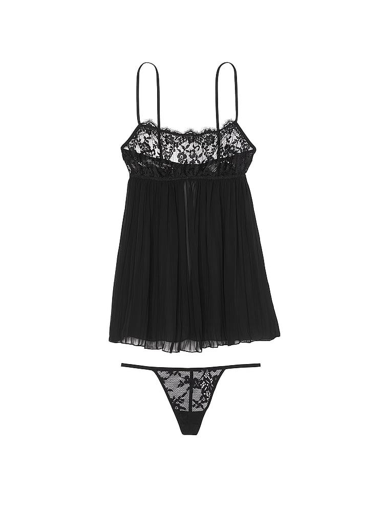 Dare to Dream Lace Pleated Babydoll Set Product Image