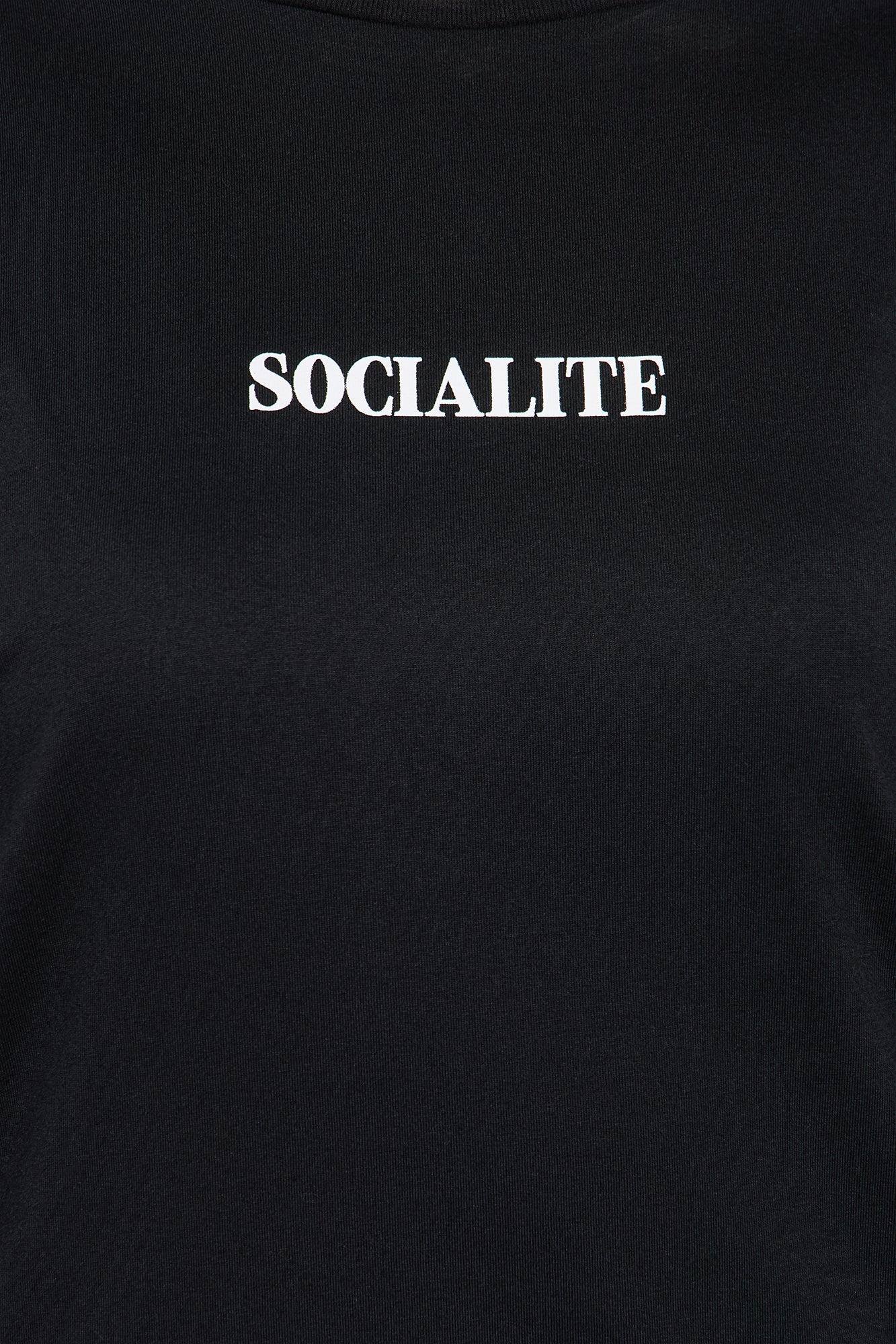 Socialite Oversized Tee - Black Product Image