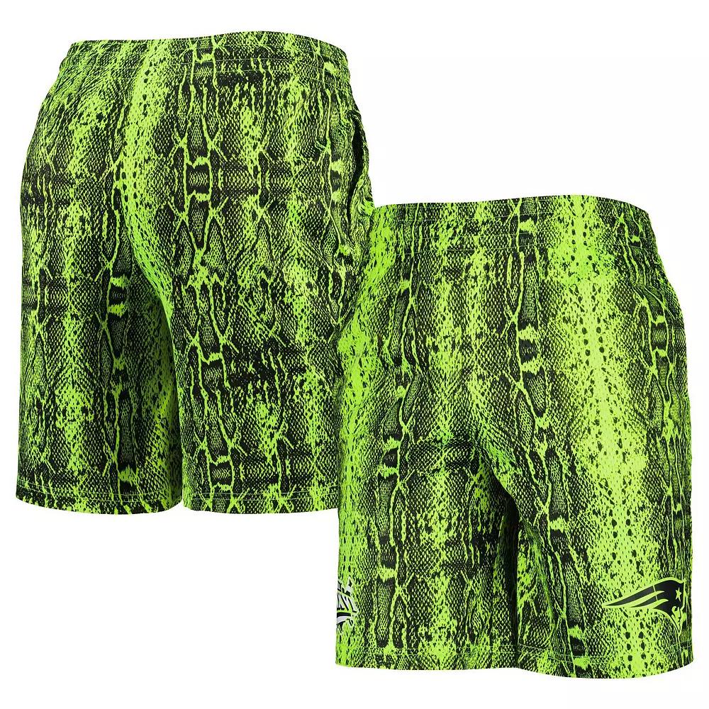 Men's New Era Neon Green New England Patriots Summer Pop Shorts,  Product Image