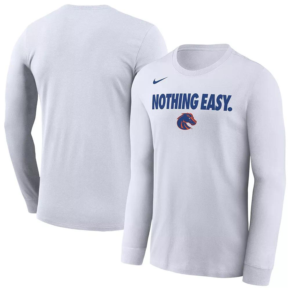 Men's Nike White Boise State Broncos 2025 On-Court Bench Long Sleeve T-Shirt, Size: Large Product Image
