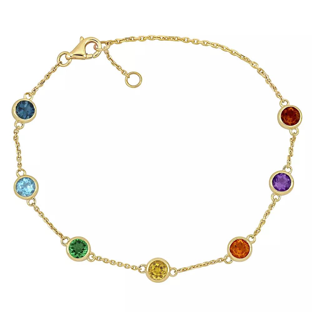 Stella Grace 14k Gold Multi-Gem Station Bracelet, Women's, Size: 7.5" Product Image