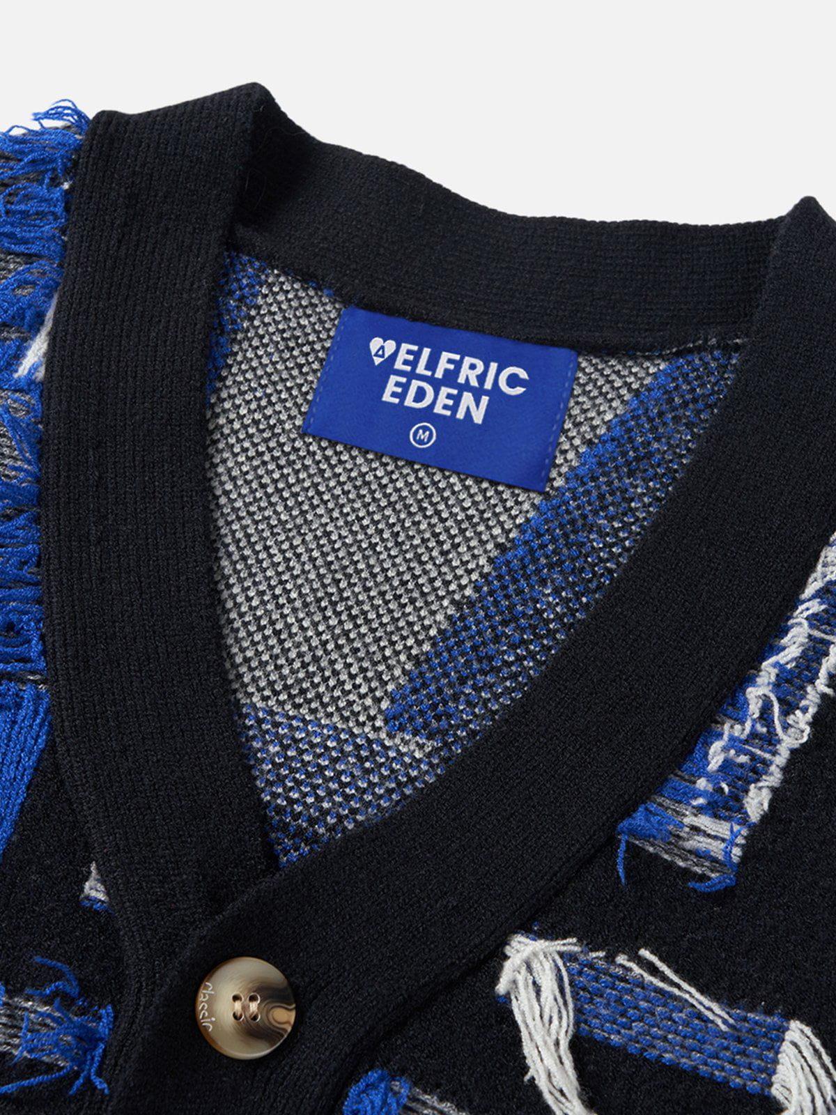 Aelfric Eden Tassel Patchwork V-Neck Cardigan Product Image