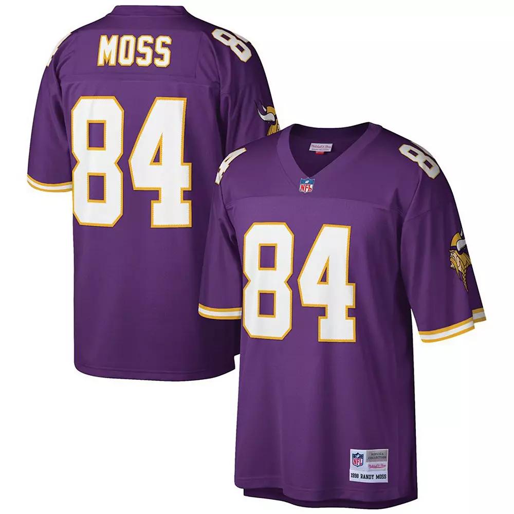 Men's Mitchell & Ness Randy Moss Purple Minnesota Vikings Big & Tall 1998 Retired Player Replica Jersey,  Product Image