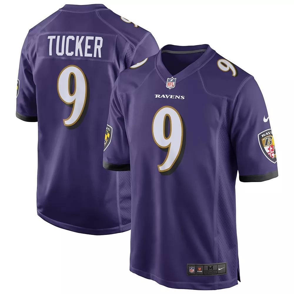 Men's Nike Justin Tucker Purple Baltimore Ravens Game Jersey, Size: Large Product Image
