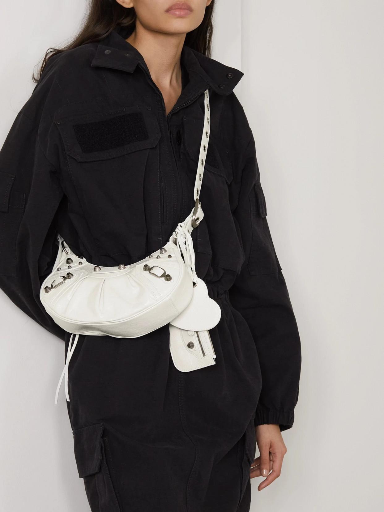 BALENCIAGA Le Cagole Xs Leather Shoulder Bag In Blue Product Image