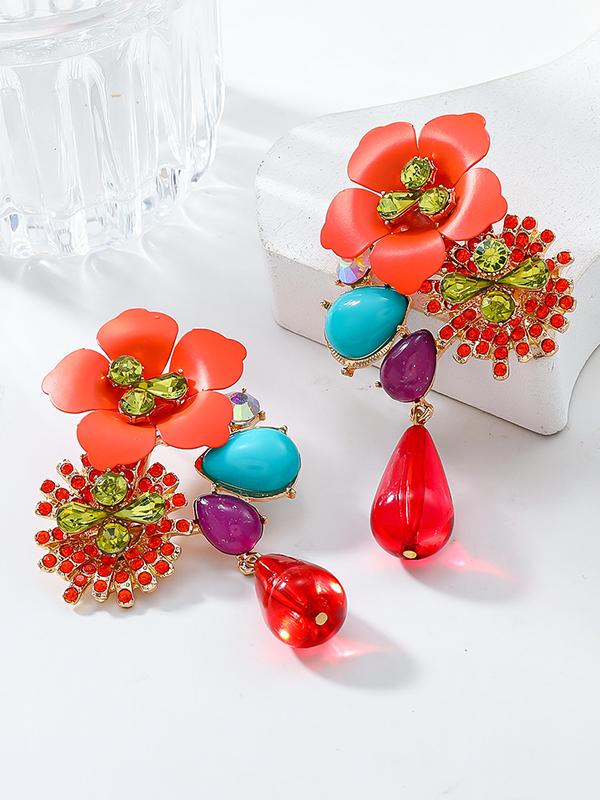 Flower Shape Drop Earrings Product Image