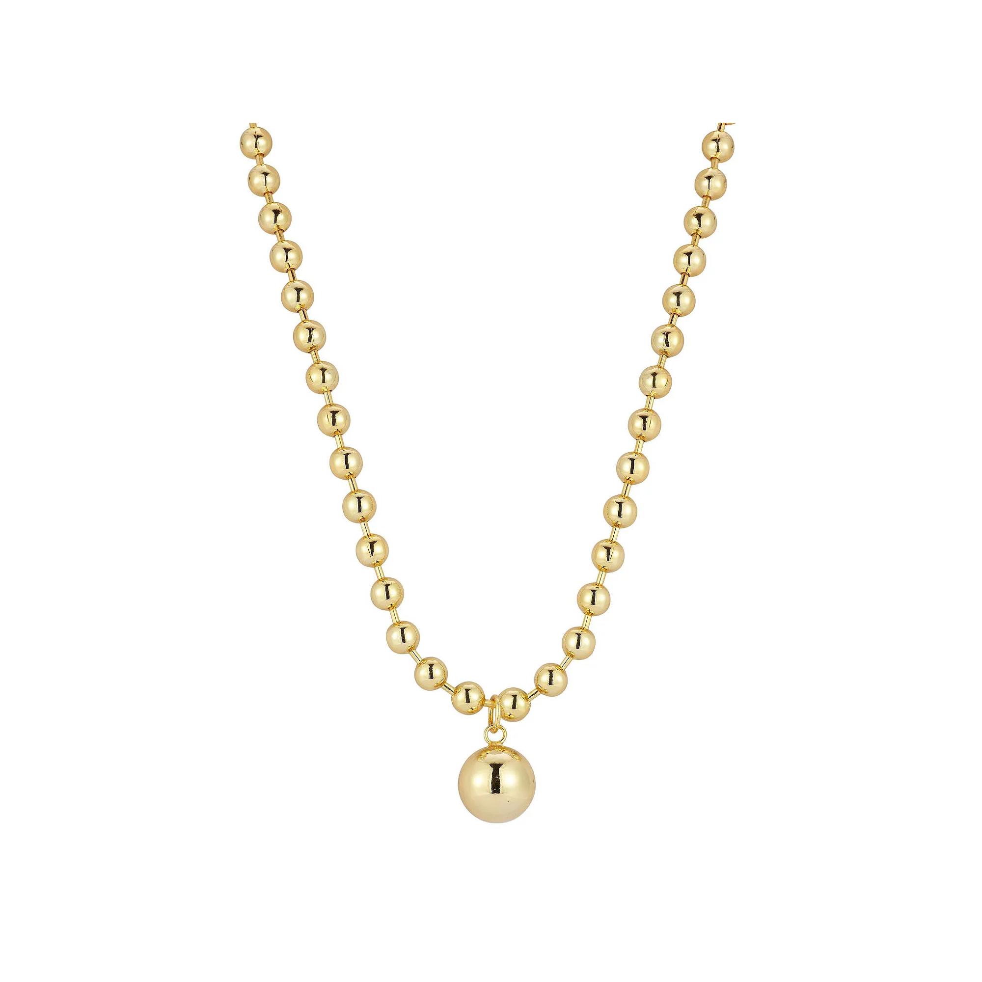 WINX 18k Gold Plated Bold Ball Pendant Necklace, Women's, Size: 18", Gold Tone Product Image