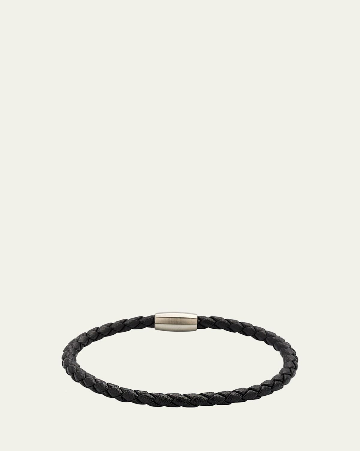 Mens Magnet Clasp Leather Bracelet Product Image