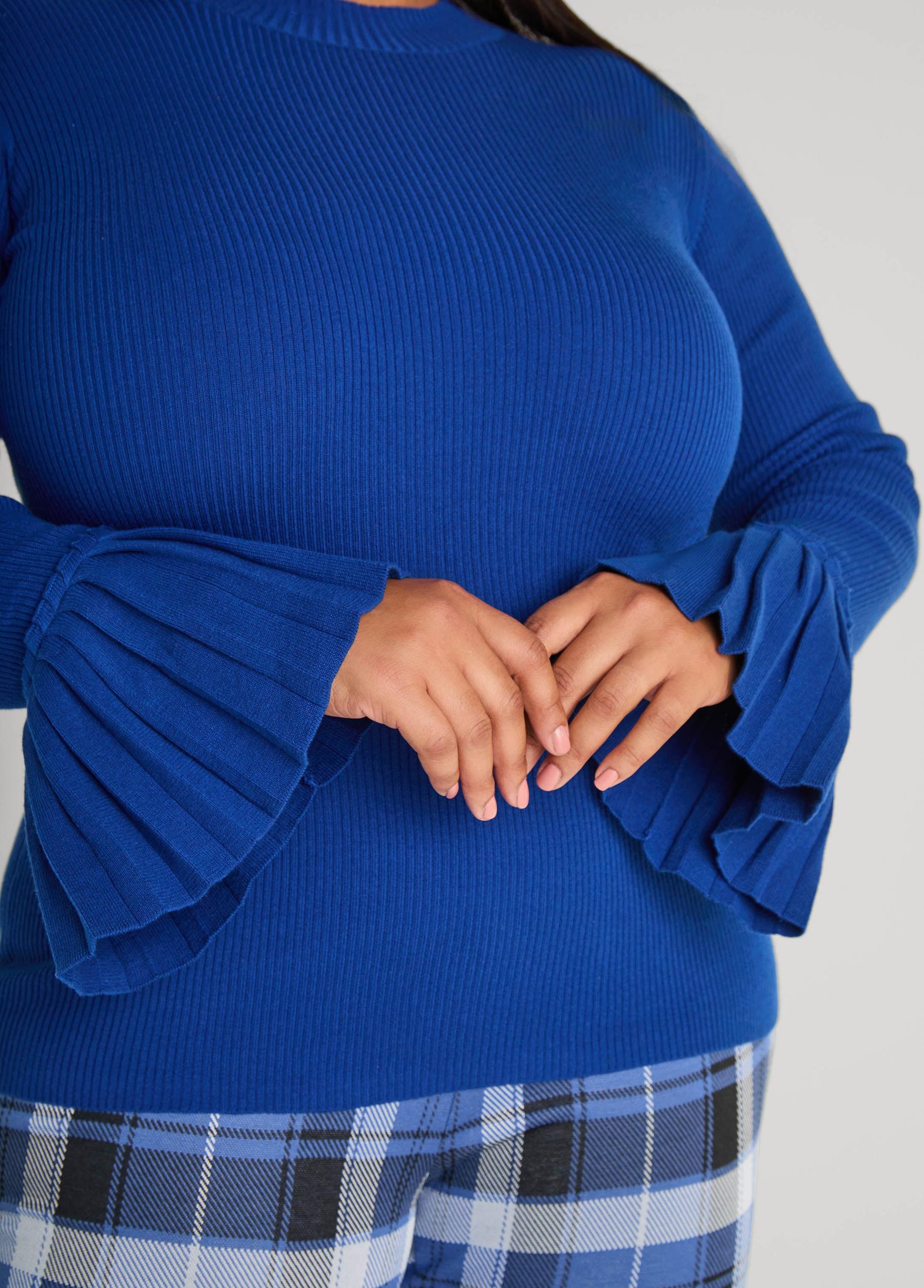 Pleated Bell Sleeve Sweater Product Image