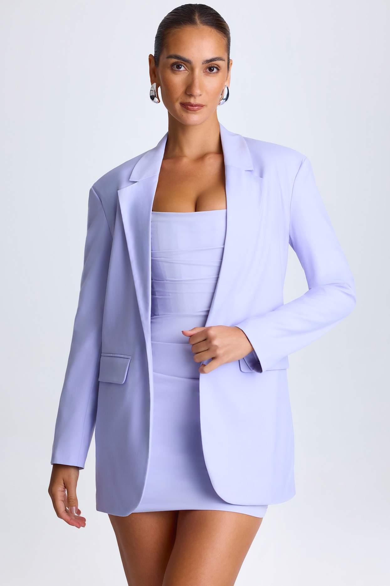 Oversized Single-Breasted Blazer in Soft Lilac Product Image