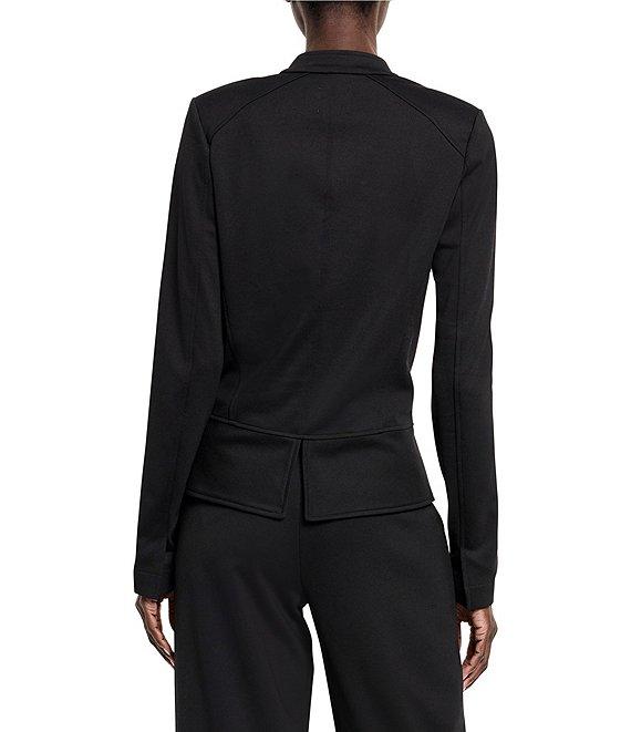 NIC + ZOE Femme Ponte Knit Stand Collar Long Sleeve Button Front Jacket Product Image