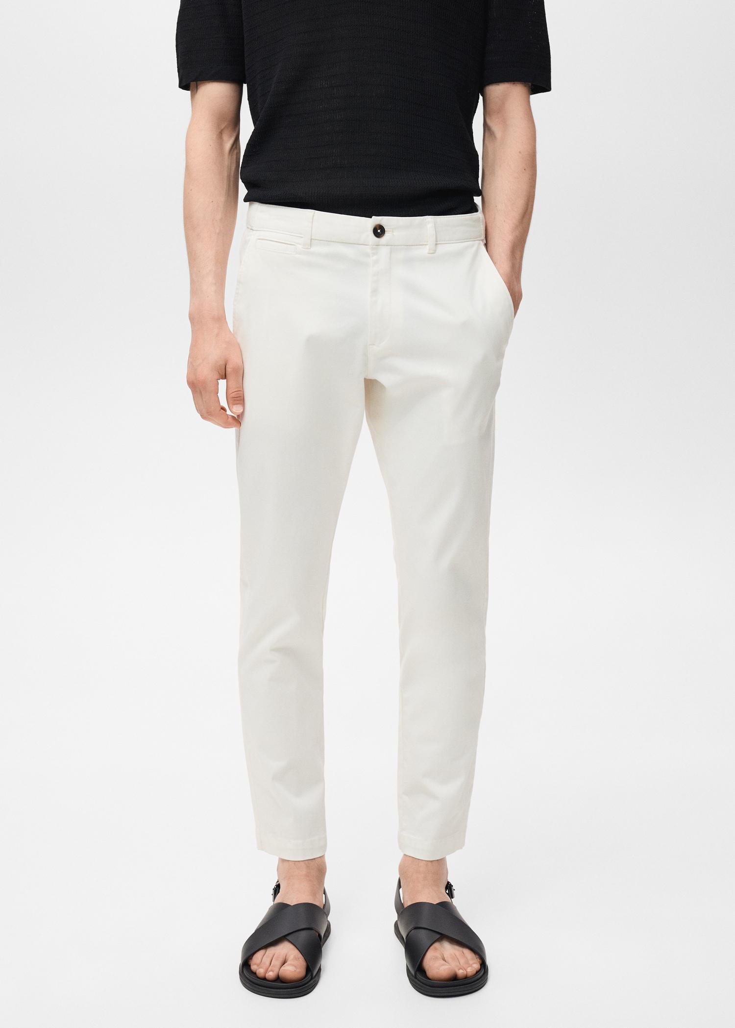 Prato cropped tapered chino pants - Men | MANGO USA Product Image
