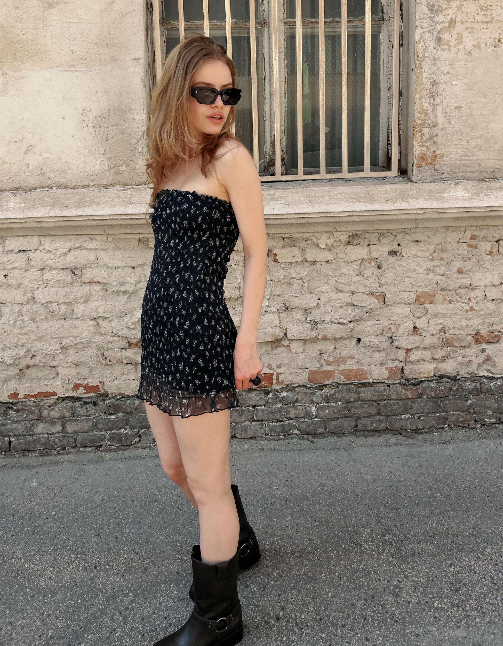 Bandeau print mini dress Product Image