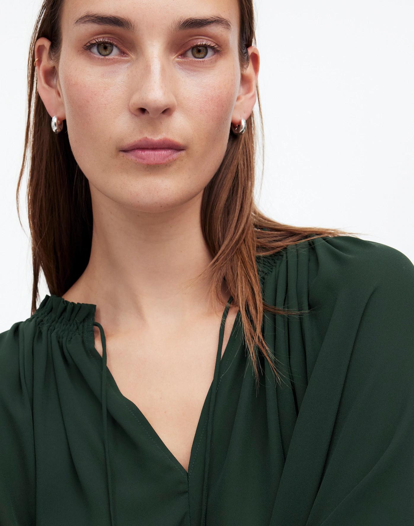 Long-Sleeve Tie-Neck Top Product Image