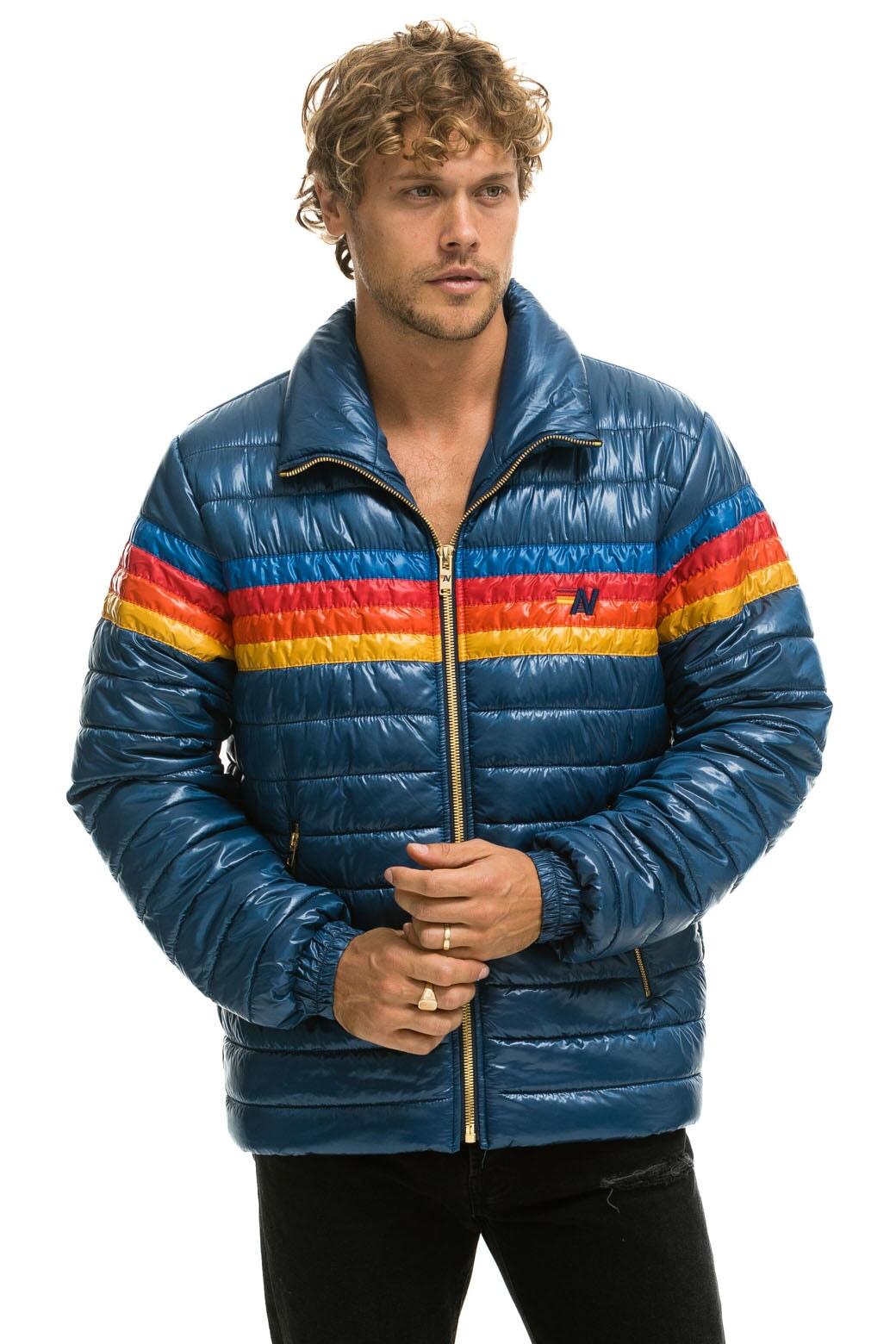 4 STRIPE TRAVELER JACKET - GLOSSY DEEP BLUE Male Product Image