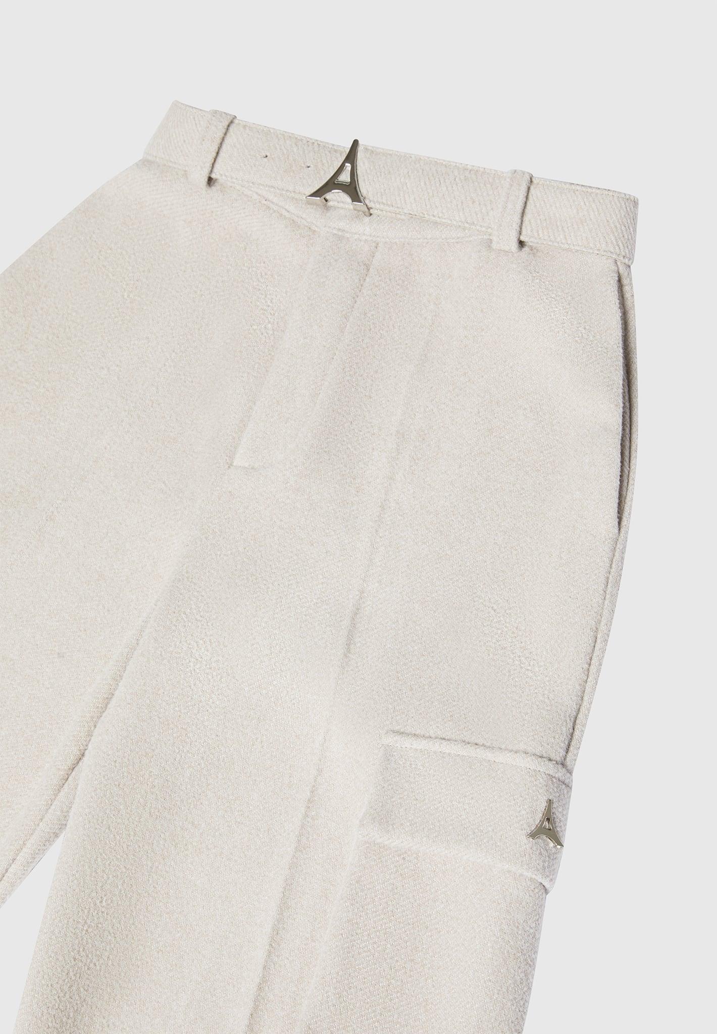 Wool Tailored Cargo Trousers - Beige Female Product Image