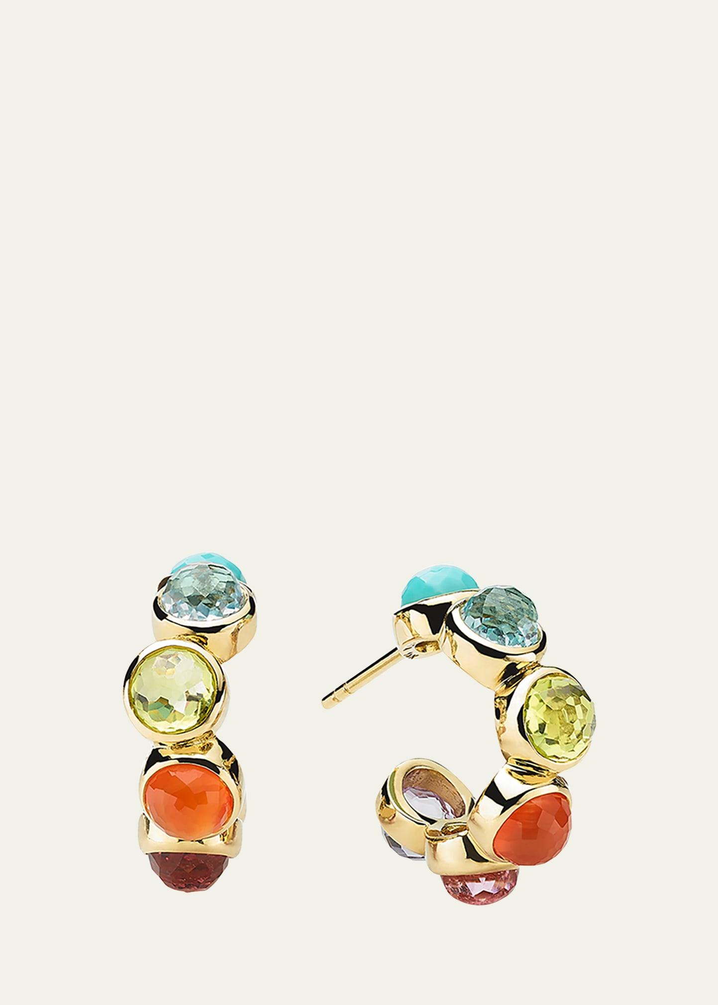 Womens Lollipop 18K Yellow Gold & Multi-Gemstone Mini Hoop Earrings Product Image