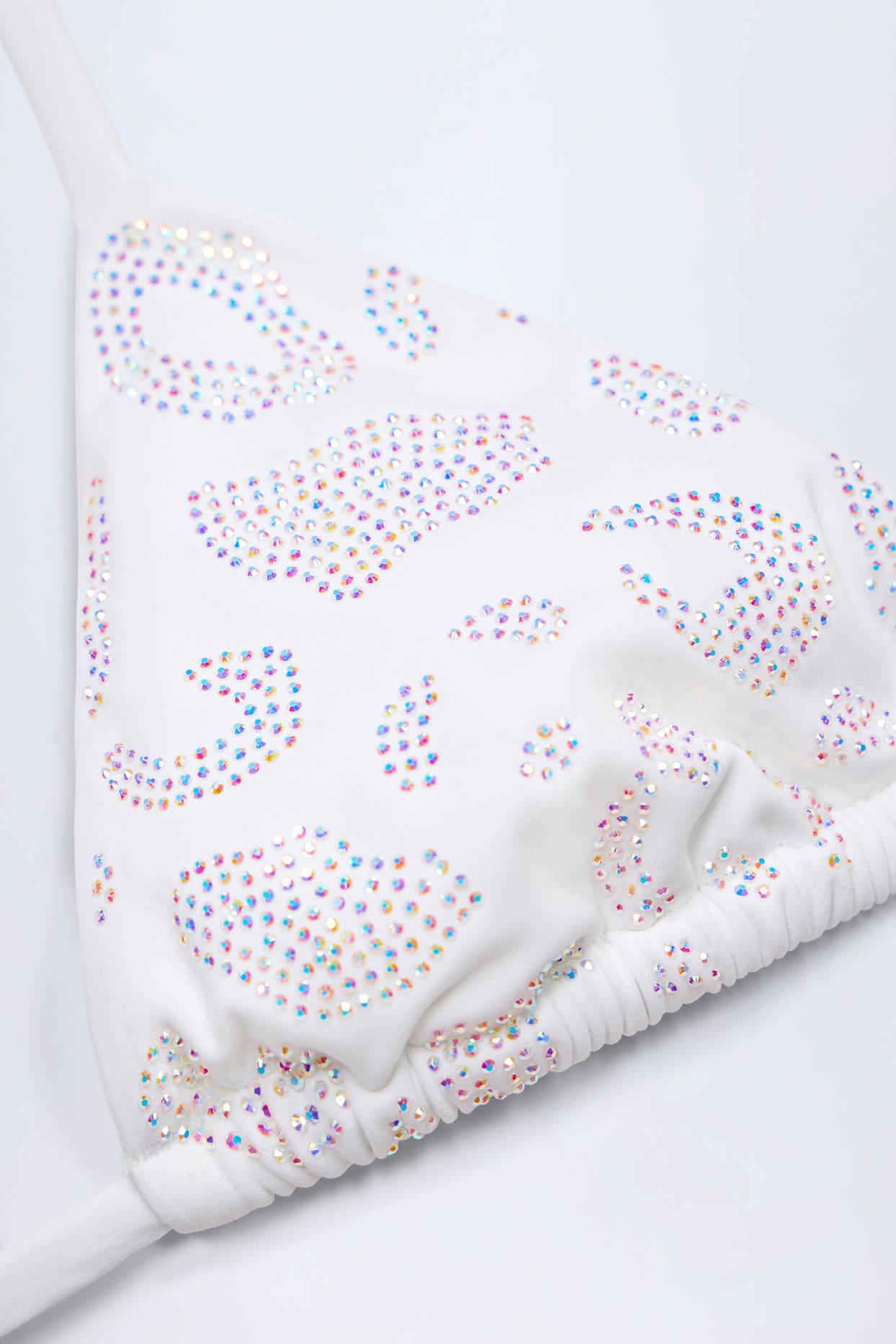 Charm-Detail Triangle Bikini Top in White Product Image