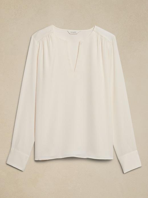 Shirred V-Neck Blouse Product Image