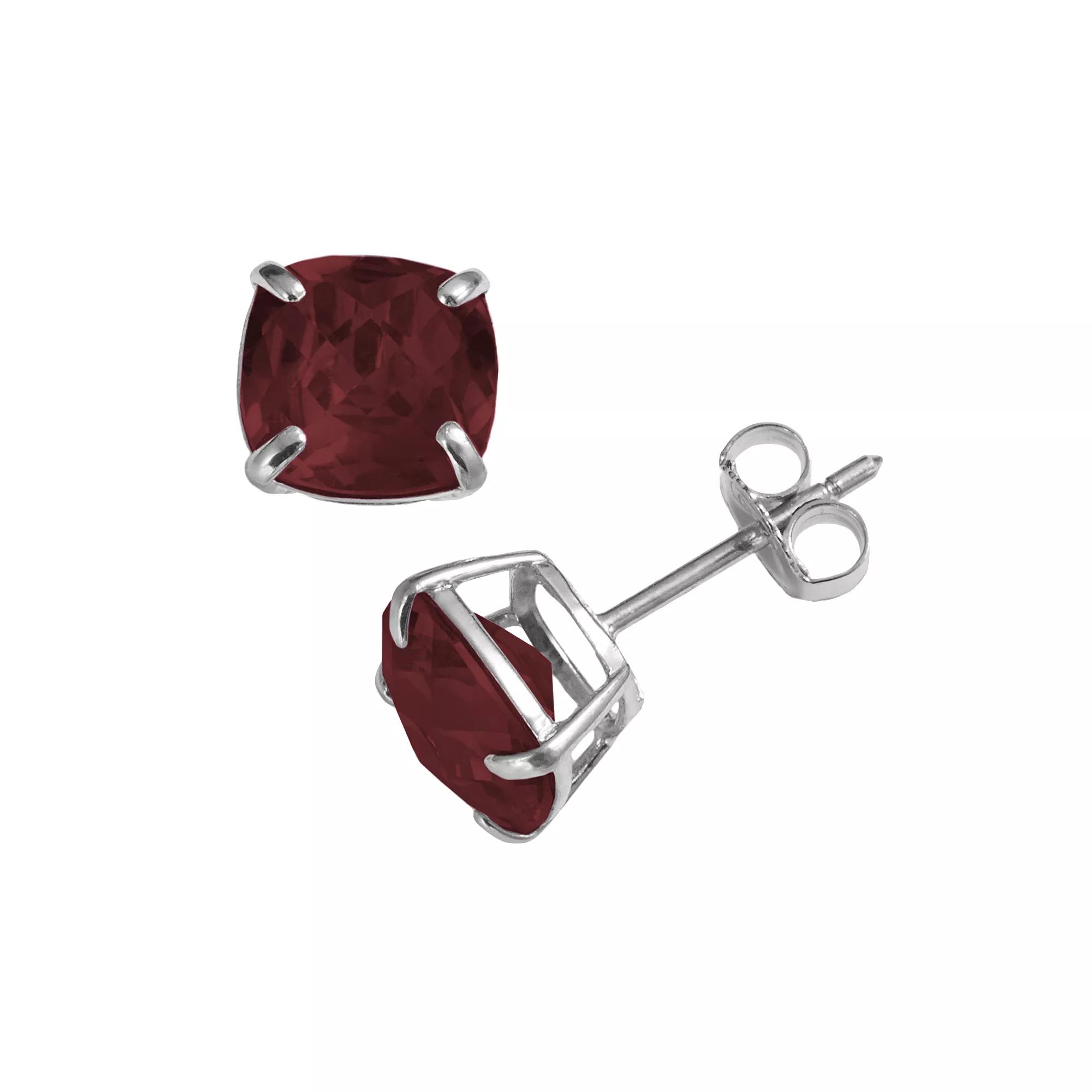 Designs by Gioelli Sterling Silver Garnet Stud Earrings, Women's, Red Product Image
