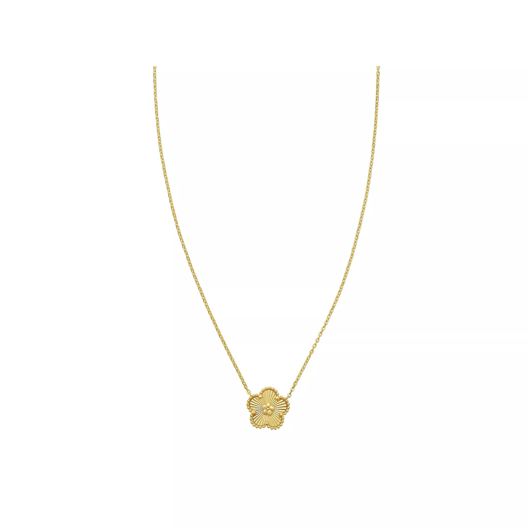 14k Gold Stationed Flower Necklace, Women's, Size: 18" Product Image