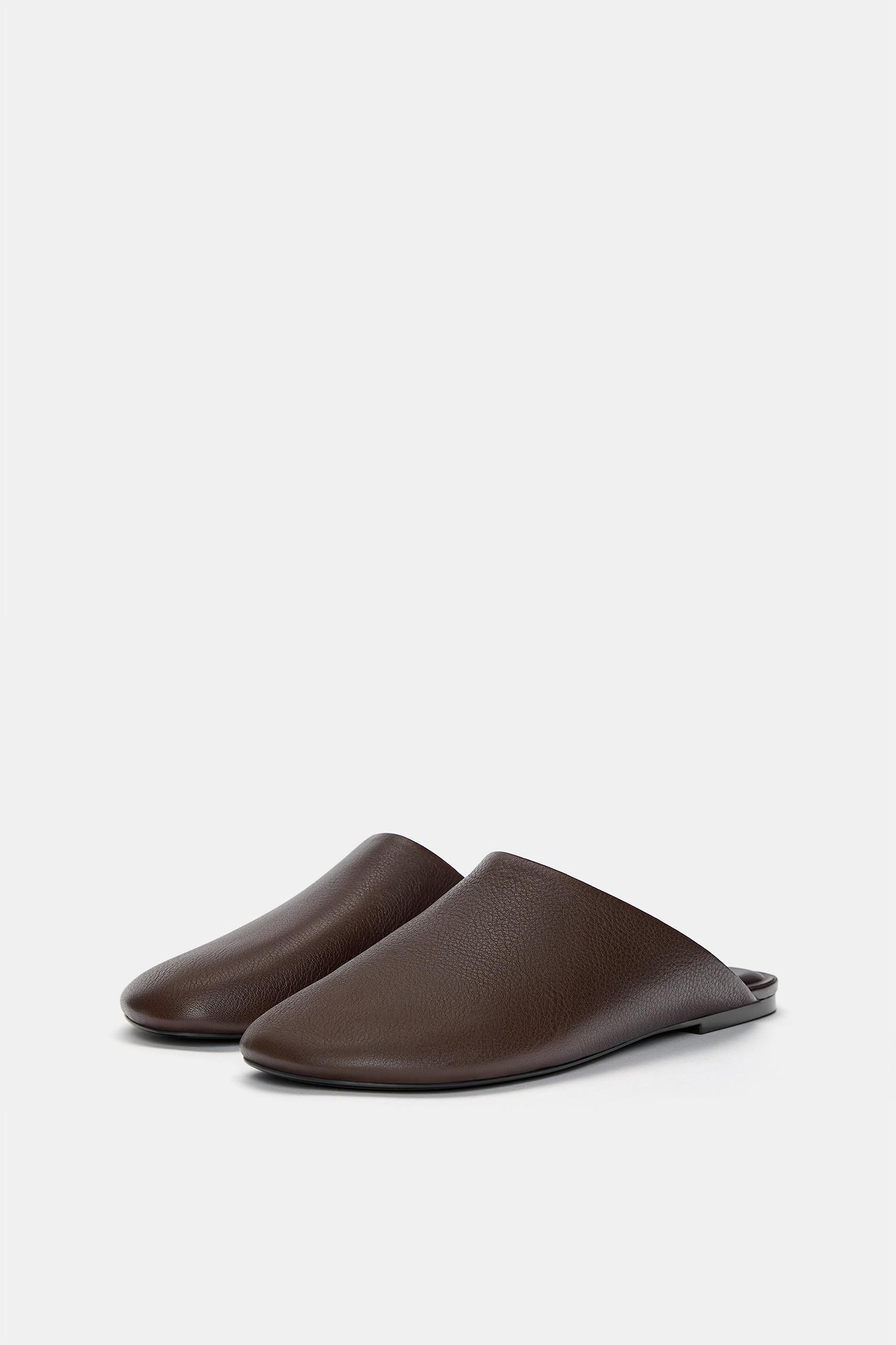 Flat leather mules Product Image