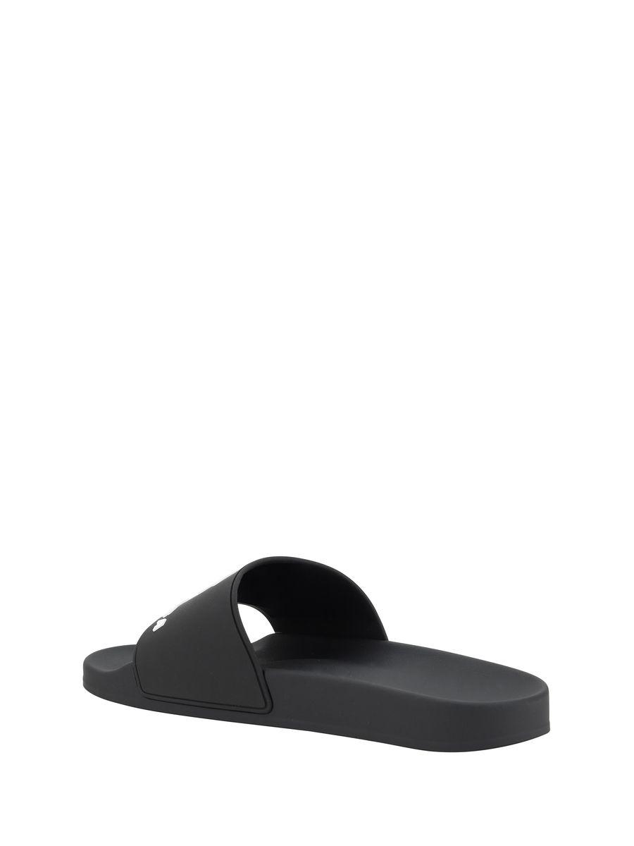 BALENCIAGA Rubber Slide Sandals For The Pool Men In Black White Product Image