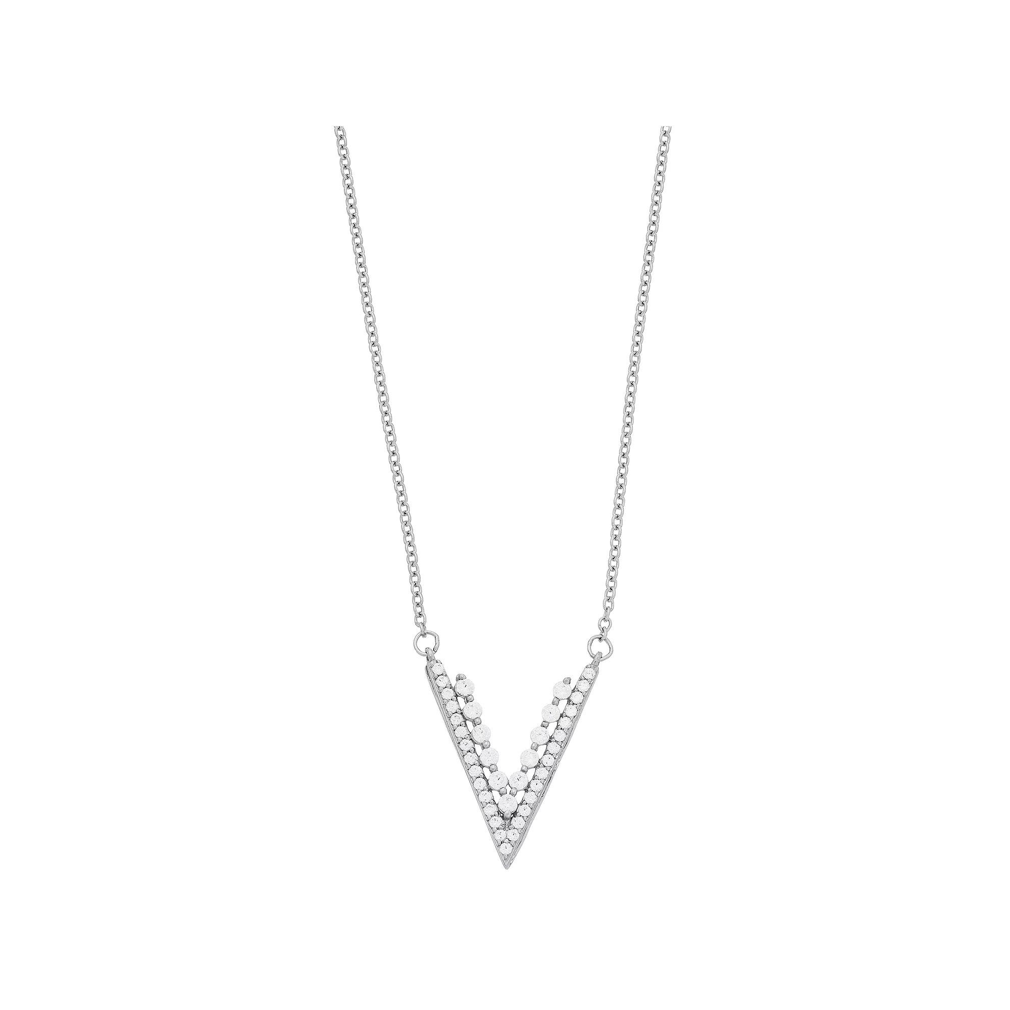 Simply Vera Vera Wang Sterling Silver 1/3 Carat T.W. Diamond V Necklace, Women's, Size: 18" Product Image
